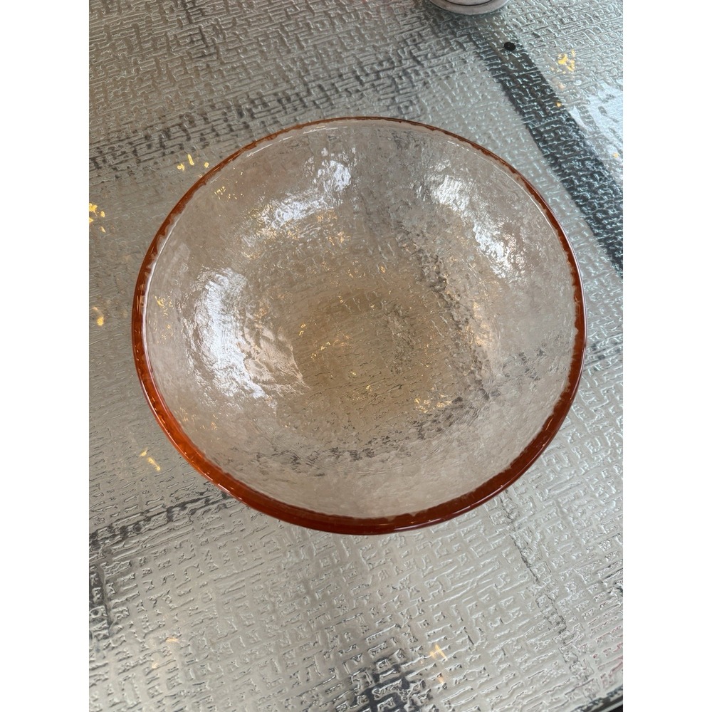 Fire And Light 8" Serving Bowl Copper Art Glass Made in USA
